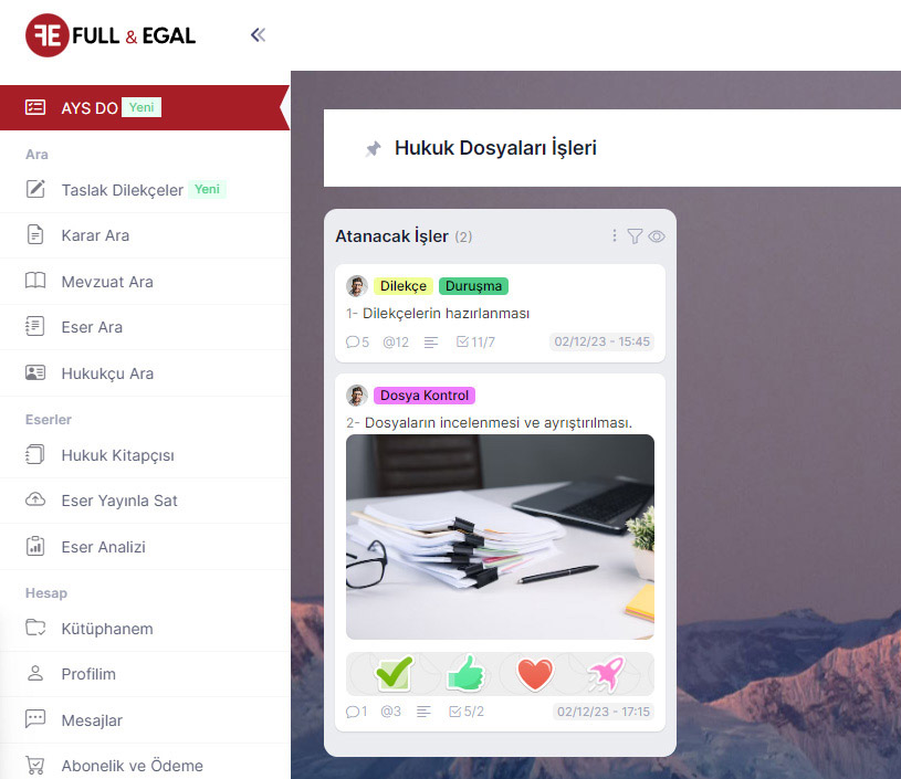 Ays Ofis görev panoları (Kanban) ekranı